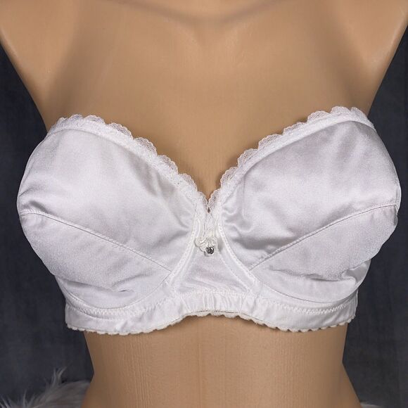 Vintage Vogue Bra Size 36C Shimmer Satin Fiberfill Lined Strapless Bra Canada - Picture 1 of 12